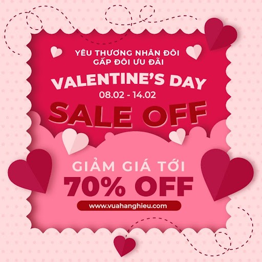 Sale quà tặng Valentine: Giảm giá tới 70%, tặng voucher 100K, miễn phí gói quà trên Vua Hàng Hiệu