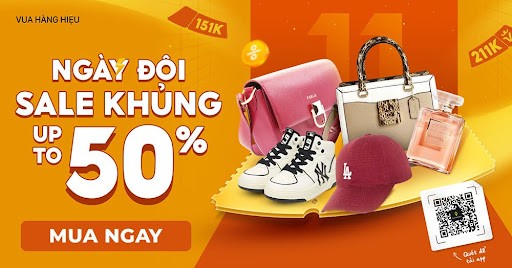 Ngày đôi sale khủng: Vua Hàng Hiệu sale sập sàn, tặng ngàn ưu đãi tới 211K, freeship 0Đ