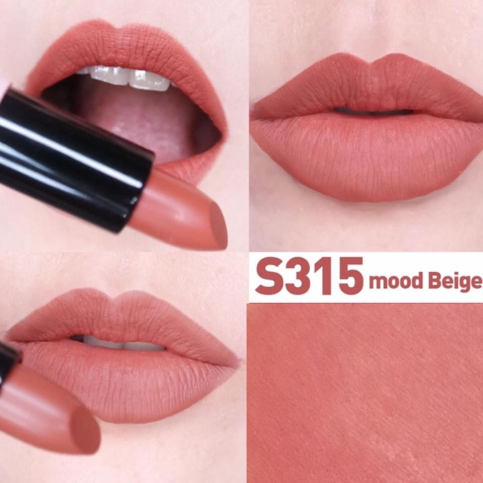 Son Amok Luxury Lovefit màu S315 rất được lòng các cô nàng là fan của son màu cam đất