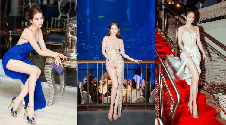 chiếc váy xẻ đùi táo bạo khoe khéo vòng eo