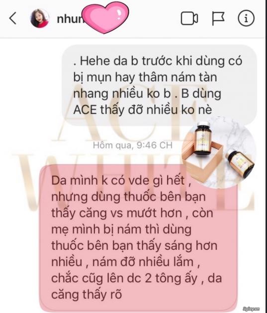 Viên uống trắng da ACE White review Viên uống trắng da ACE White review