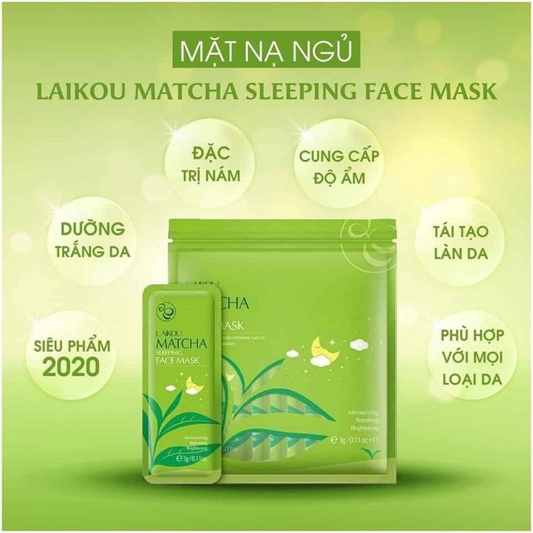 Mặt nạ ngủ Matcha Laikou có tốt không mặt nạ ngủ Matcha Laikou có tốt không, mặt nạ ngủ Matcha Laikou gói review, mặt nạ ngủ Matcha Laikou có tác dụng gì, mặt nạ ngủ Matcha Laikou cách dùng, mặt nạ ngủ Matcha Laikou gói có tốt không, mặt nạ ngủ Matcha Laikou cách sử dụng, mặt nạ ngủ Matcha Laikou giá bao nhiêu, cách sử dụng mặt nạ ngủ Matcha Laikou, công dụng mặt nạ ngủ Matcha Laikou