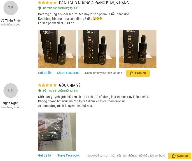 serum trị mụn Nancy Care, serum Nancy Care có tốt không, serum trị mụn Nancy Care review, serum Nancy Care review