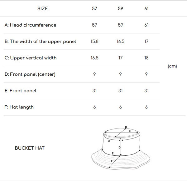 Bảng size nón bucket MLB