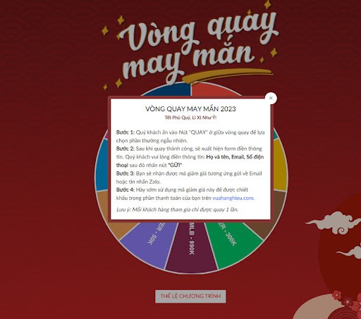 Chi tiết và thể lệ chương trình “Vòng quay may mắn”