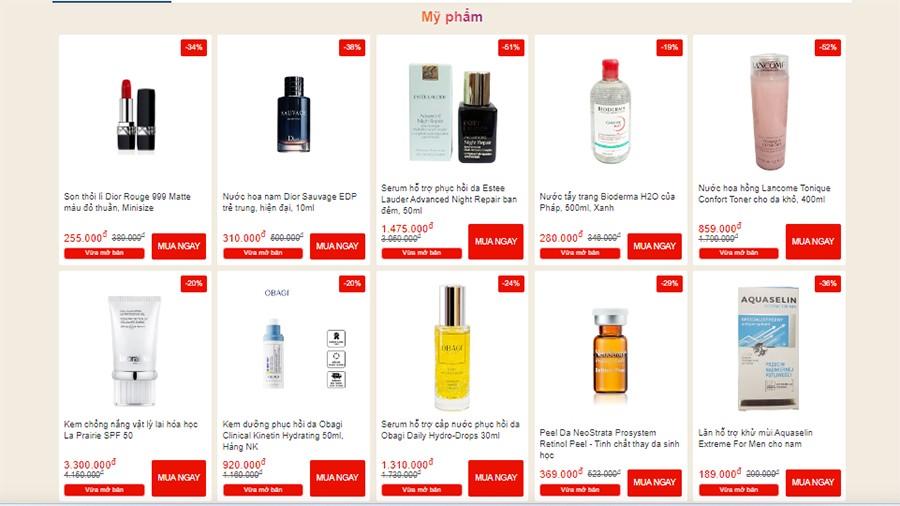 Chiaki sale các sản phẩm chăm sóc da